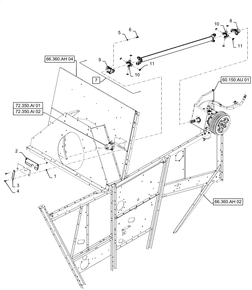 Схема запчастей Case IH 7088 - (60.130.AJ[01]) - FEEDER DRIVER, STANDARD (60) - PRODUCT FEEDING