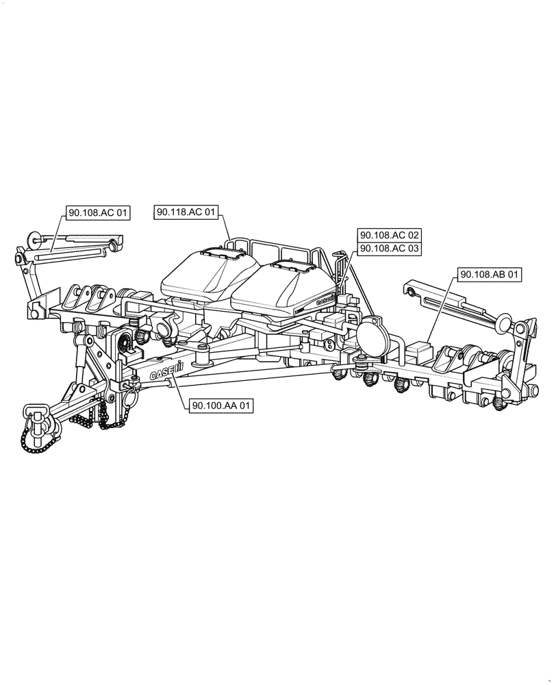 Схема запчастей Case IH 1255 - (90.000.00[01]) - SECTION INDEX - PLATFORM, CAB, BODYWORK & DECALS (90) - PLATFORM, CAB, BODYWORK AND DECALS