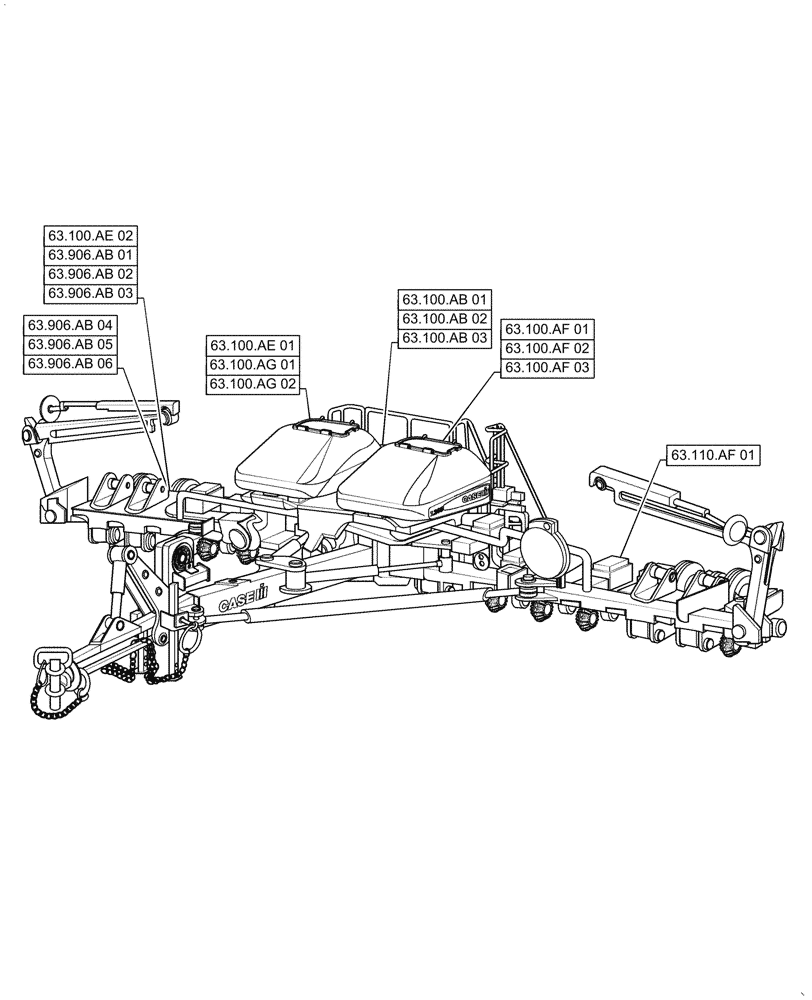 Схема запчастей Case IH 1255 - (63.000.00[01]) - SECTION INDEX - CHEMICAL APPLICATORS (63) - CHEMICAL APPLICATORS