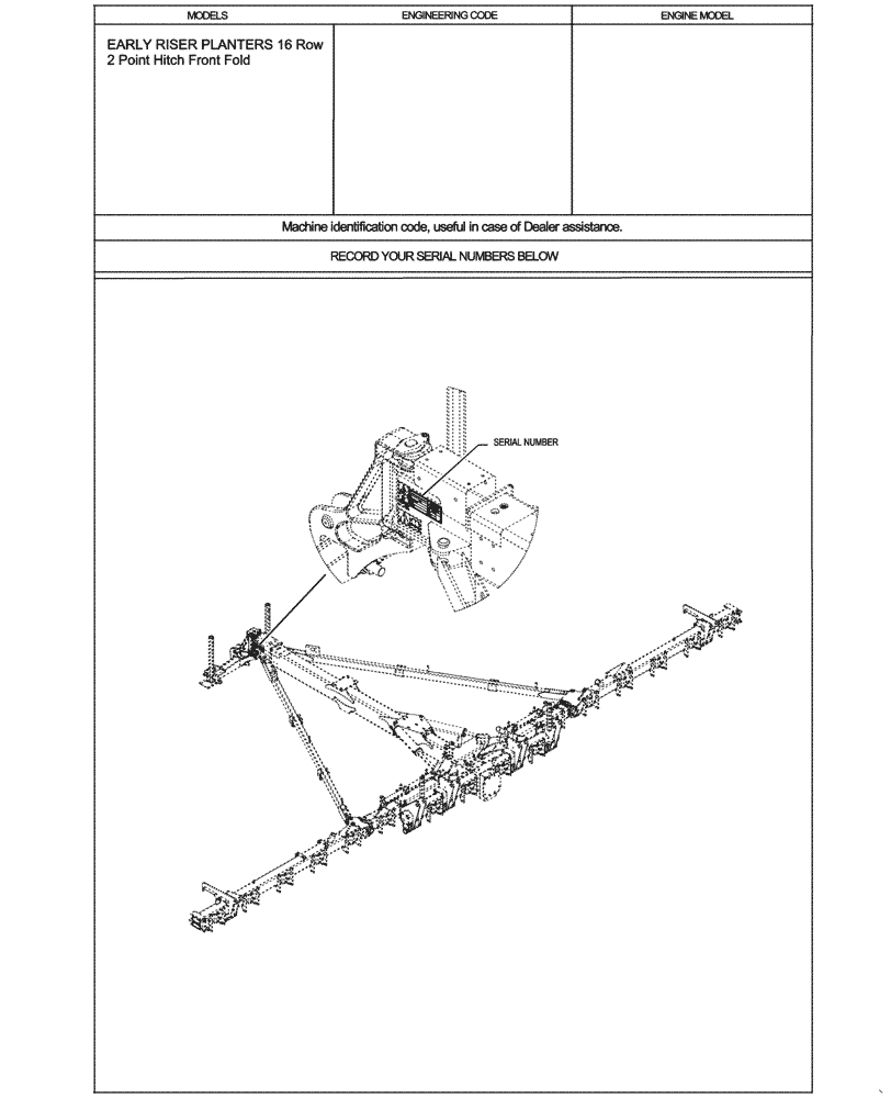 Схема запчастей Case IH 2150 - (00.100.010) - ID PLATE LOCATION (00) - GENERAL & PICTORIAL INDEX