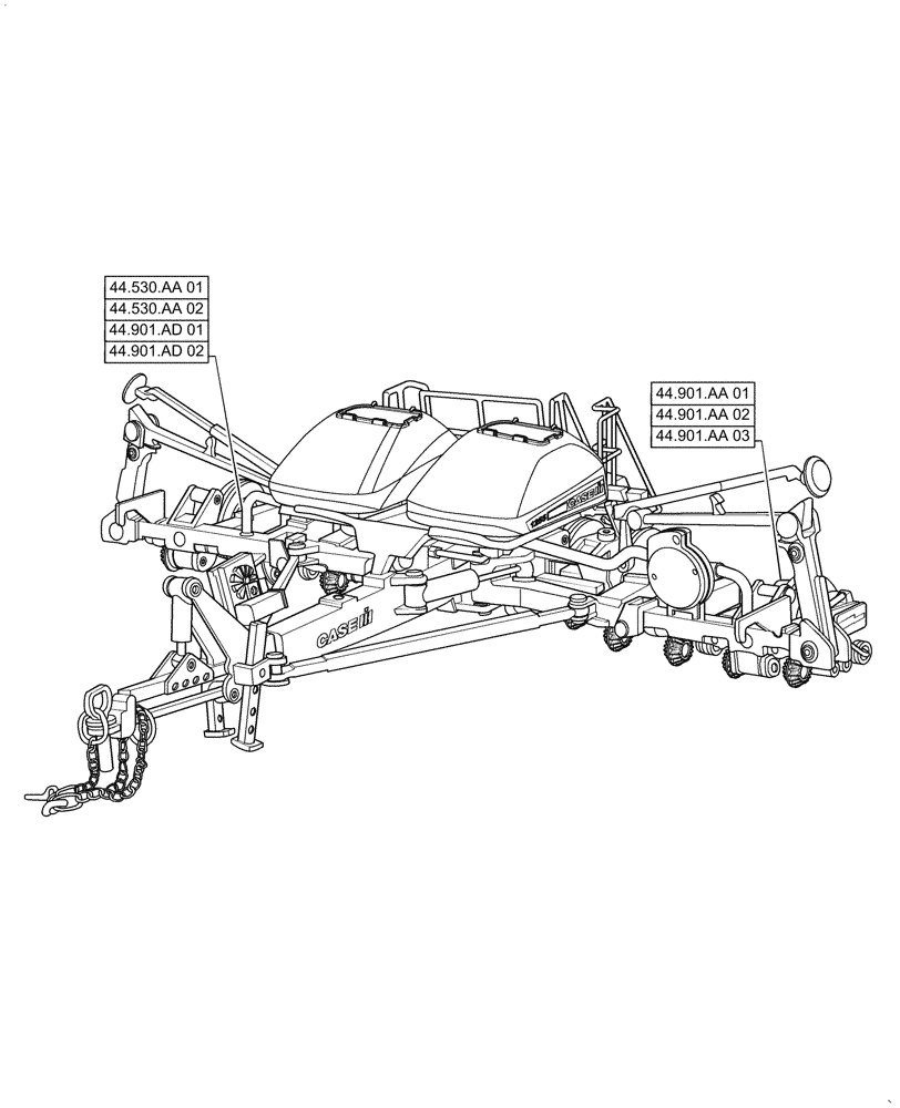 Схема запчастей Case IH 1255 - (44.000.00[01]) - SECTION INDEX - WHEELS (44) - WHEELS