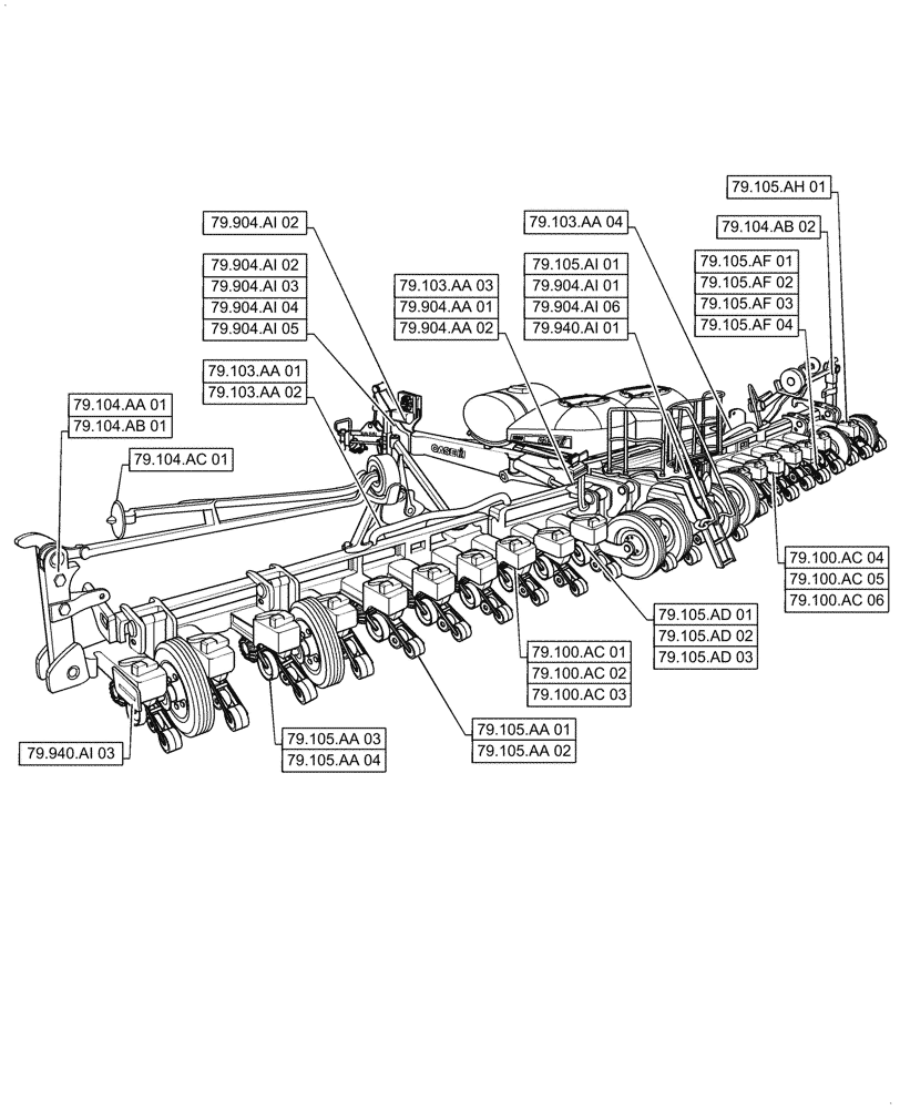 Схема запчастей Case IH 1255 - (79.000.00[01]) - SECTION INDEX - PLANTING (79) - PLANTING