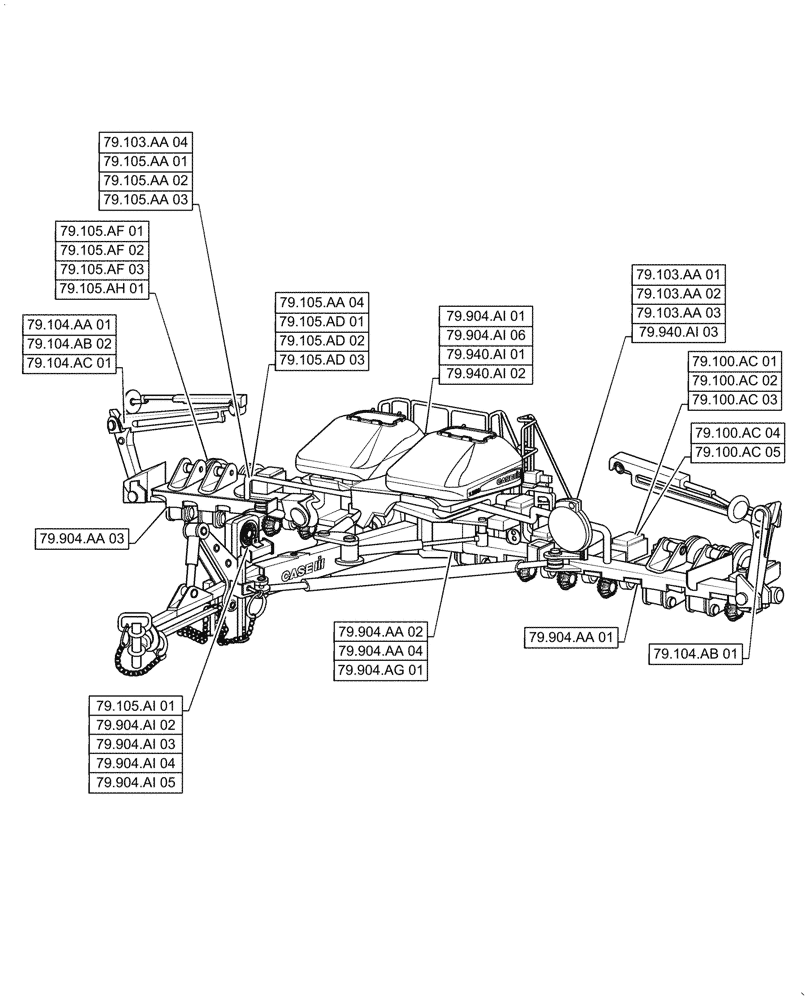 Схема запчастей Case IH 1255 - (79.000.00[01]) - SECTION INDEX - PLANTING (79) - PLANTING