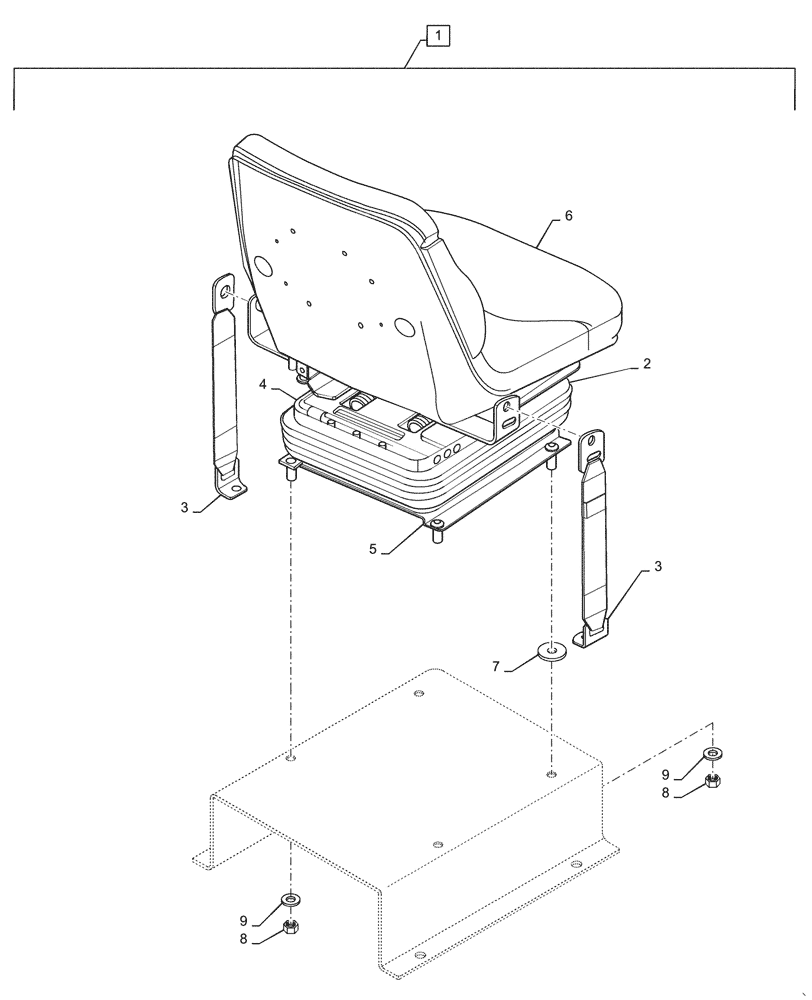 Схема запчастей Case IH 586H - (90.120.BC[01]) - VAR - 423042 - DELUXE SUSPENSION SEAT (90) - PLATFORM, CAB, BODYWORK AND DECALS