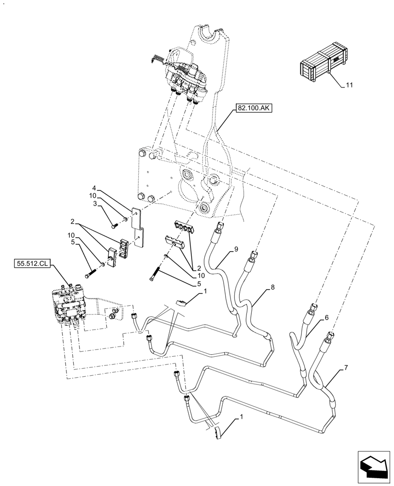 Схема запчастей Case IH FARMALL 120A - (88.100.35[12]) - VAR - 718173, 718180, 439152, 439153 - DIA KIT, MID MOUNT VALVE KIT, LOADER (88) - ACCESSORIES