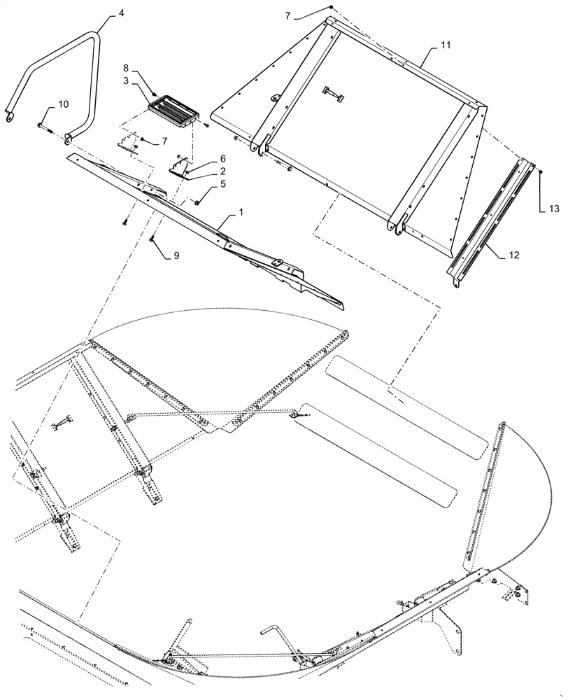 Схема запчастей Case IH 7130 - (80.150.BG[04]) - VAR - 425466 - GRAIN BIN EXTENSION, DOOR (80) - CROP STORAGE/UNLOADING