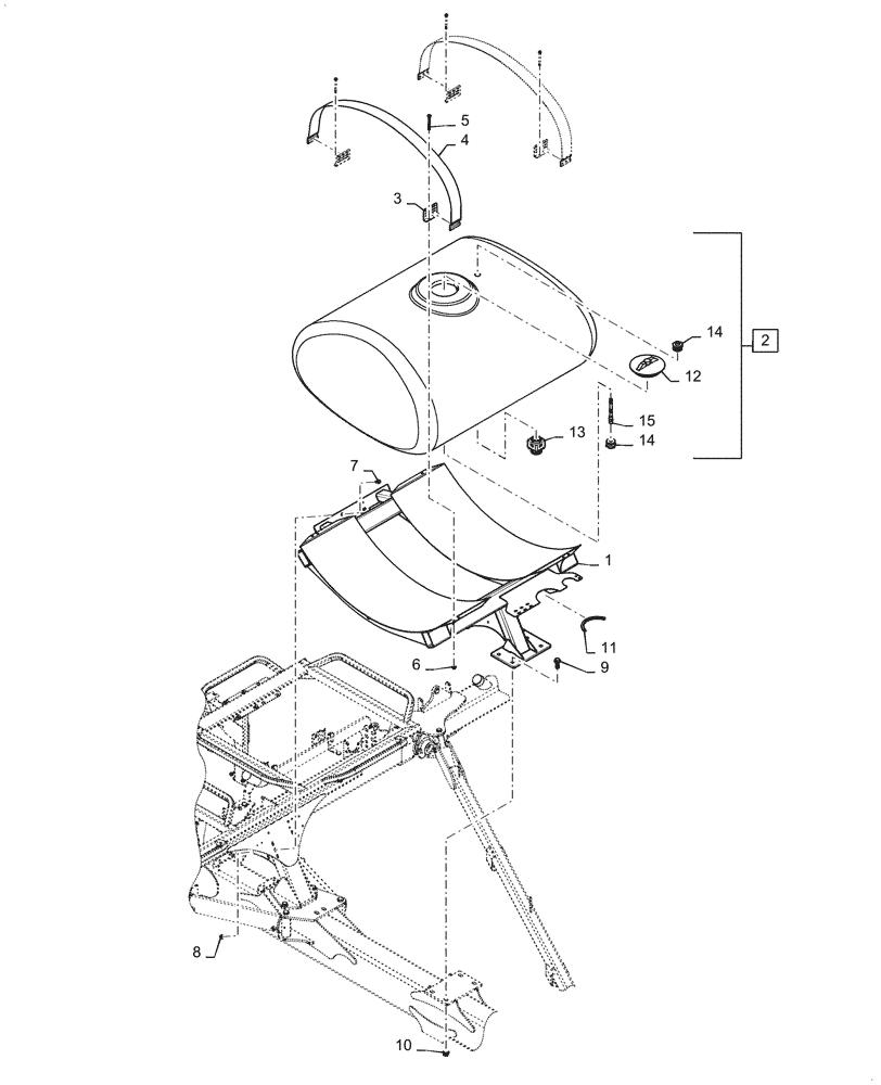 Схема запчастей Case IH 2150 - (63.110.AB[05]) - LIQUID FERTILIZER TANK 400 GALLON (63) - CHEMICAL APPLICATORS