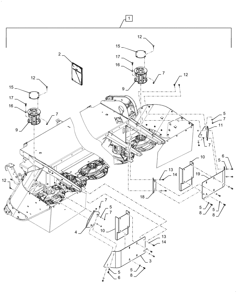 Схема запчастей Case IH DC163 - (88.100.58[21]) - KIT, CROP GUIDE EXTENSION (88) - ACCESSORIES