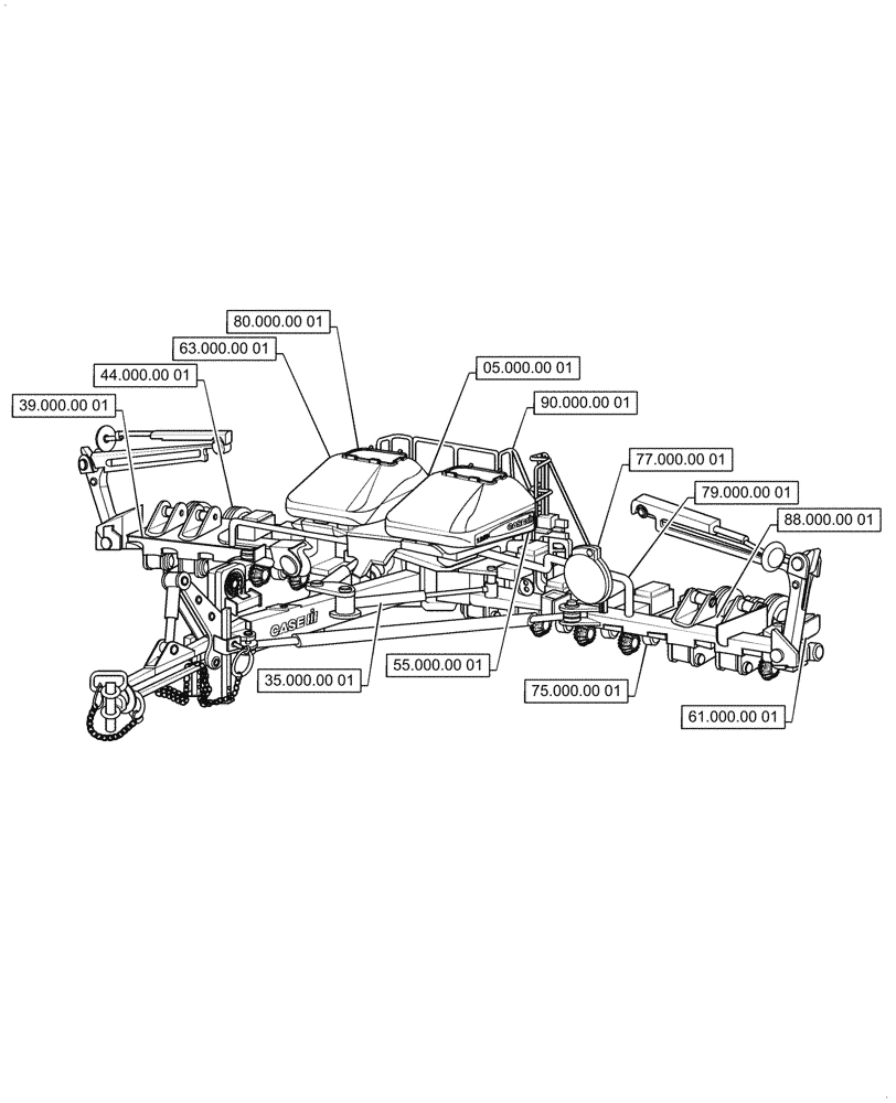 Схема запчастей Case IH 1255 - (00.000.00) - PICTORIAL INDEX - MAIN SECTIONS (00) - GENERAL & PICTORIAL INDEX