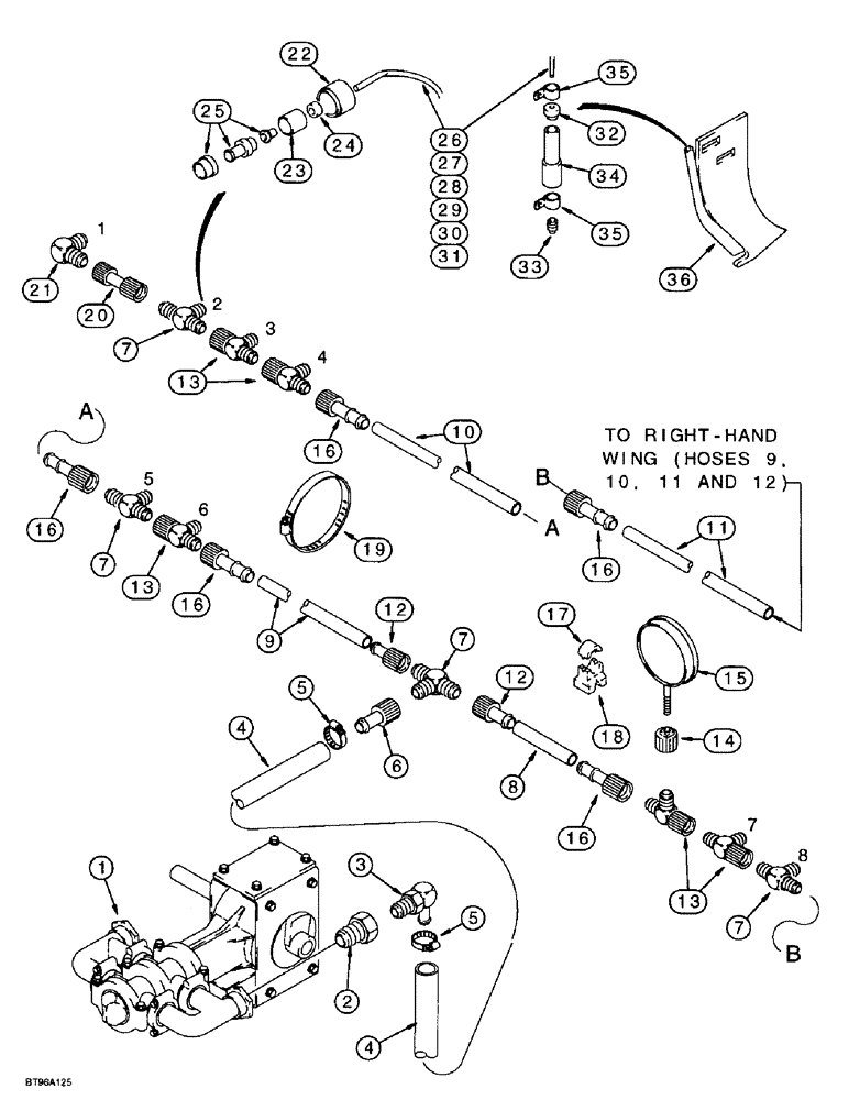 Схема запчастей Case IH 955 - (9F-022) - LIQUID FERTILIZER PISTON PUMP SYSTEM, PUMP TO FERTILIZER (09) - CHASSIS/ATTACHMENTS