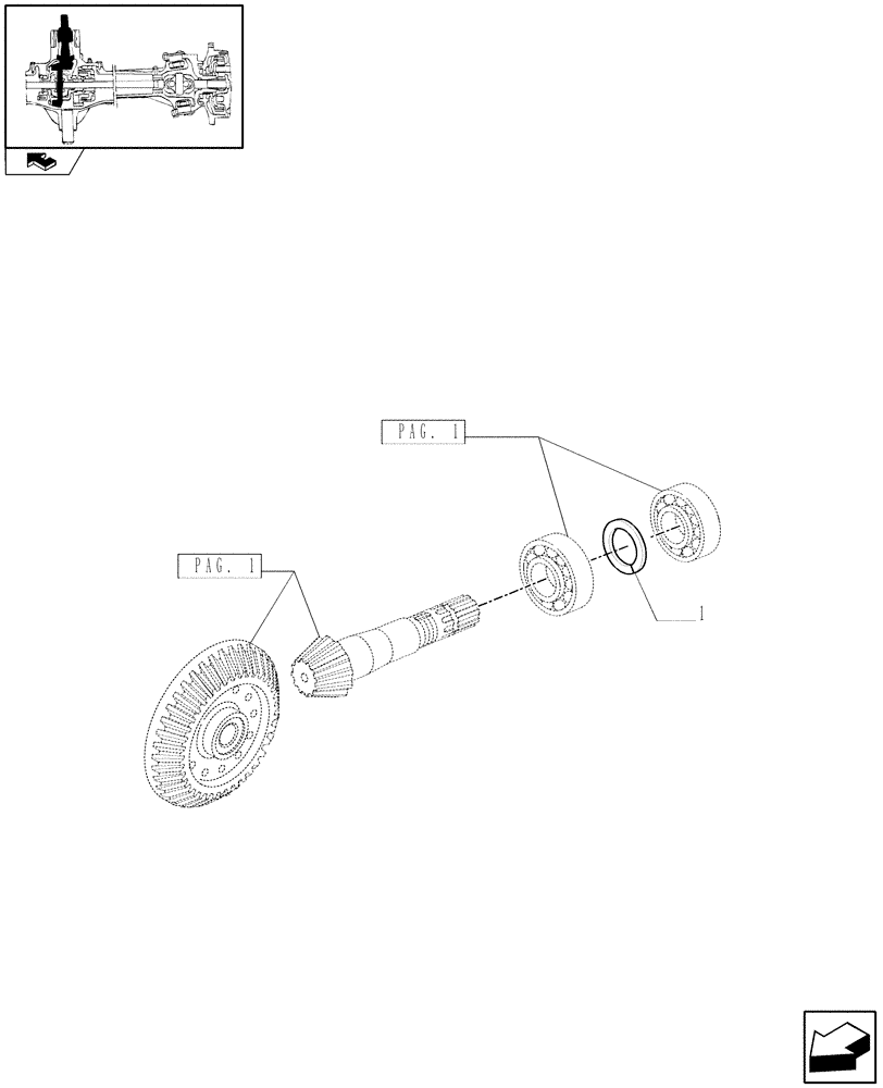 Схема запчастей Case IH PUMA 125 - (1.40. 4/06[02]) - (CL.4) SUSPENDED FRONT AXLE W/MULTI-PLATE DIFF. LOCK AND ST. SENSOR - ADJUSTING SHIMS (VAR.330429) (04) - FRONT AXLE & STEERING
