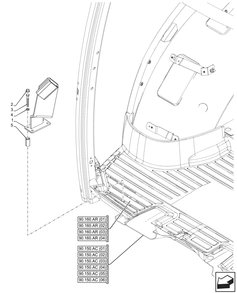 Схема запчастей Case IH PUMA 150 - (33.110.AJ[05]) - TRAILER BRAKE, SUPPORT (33) - BRAKES & CONTROLS