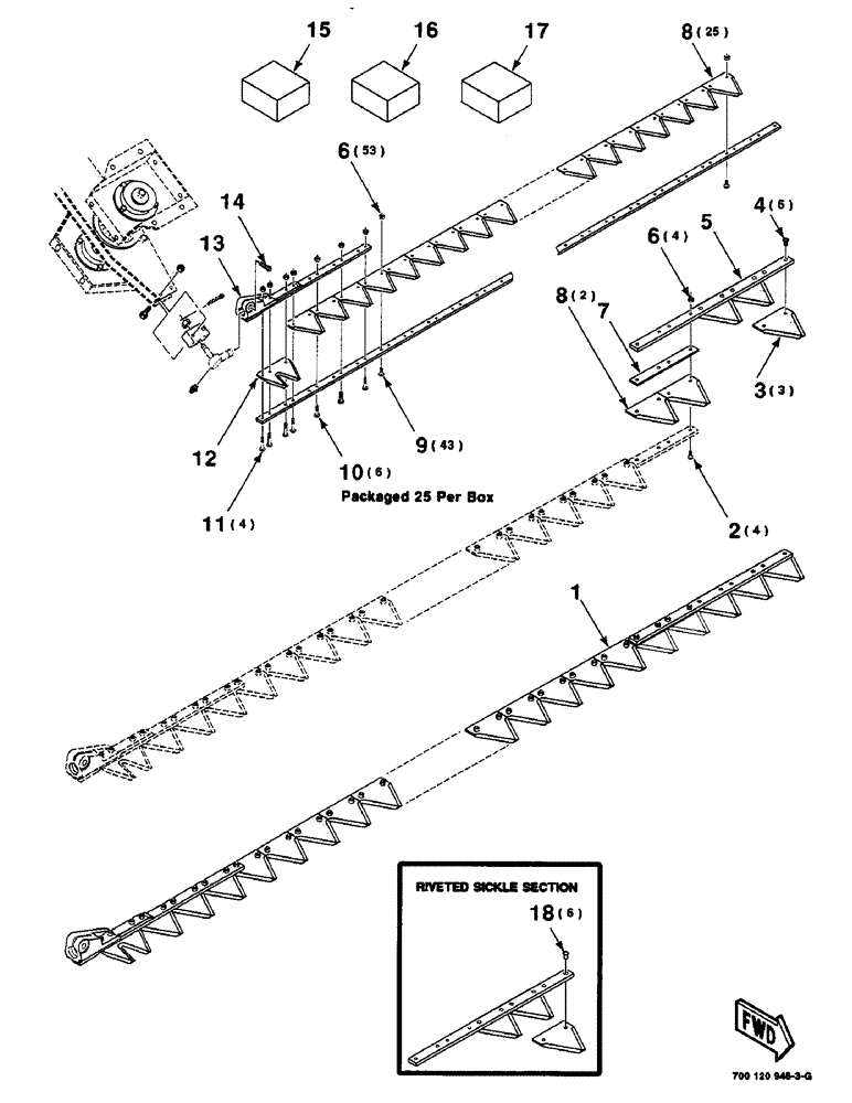 Схема запчастей Case IH 8830 - (5-08) - SICKLE ASSEMBLY, RIGHT, 15 FOOT ONLY (58) - ATTACHMENTS/HEADERS