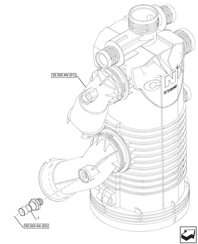 Схема запчастей Case IH PUMA 200 CVT - (55.036.AG[05]) - VAR - 337426, 336428, 337429, 337430, 337431, 337432, 332335, 391137, 758017, 758018, 759019, 758021, 758868, 758869, 758870, 759052, 759053 - HYDRAULIC, PRESSURE SENSOR (55) - ELECTRICAL SYSTEMS