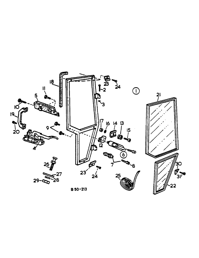 Схема запчастей Case IH 485 - (A15-3) - CAB DOOR - SUPER DE-LUXE CAB (05) - SUPERSTRUCTURE