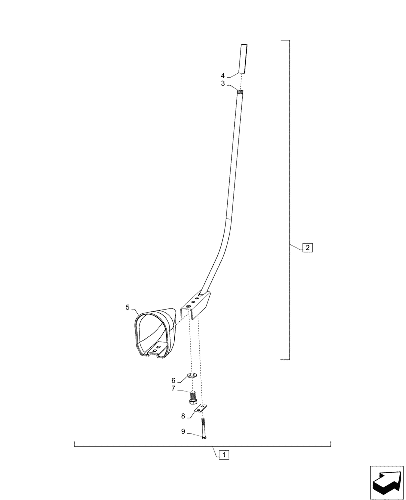 Схема запчастей Case IH 3162 - (88.058.24) - KIT, ROD CROP DIVIDER (88) - ACCESSORIES