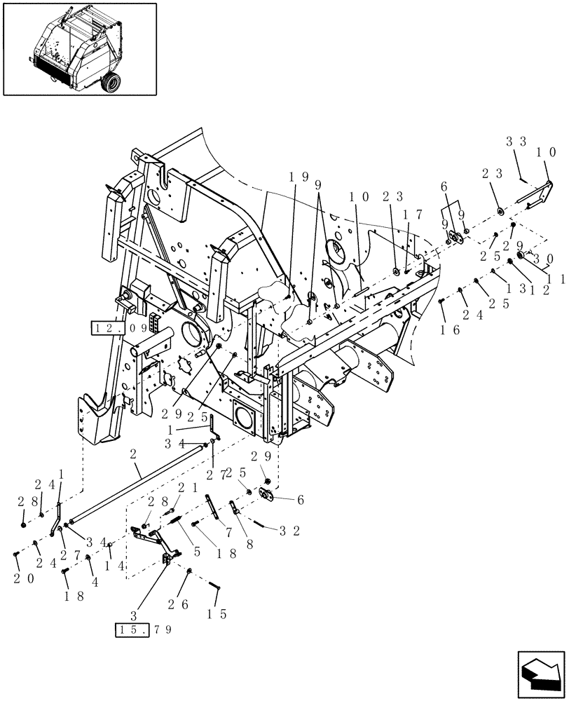 Схема запчастей Case IH RBX562 - (15.67) - NET WRAP, COUNTER ROLL, STATIONARY ROLL & BRAKE TENSION (15) - KNOTTER /WRAPPER