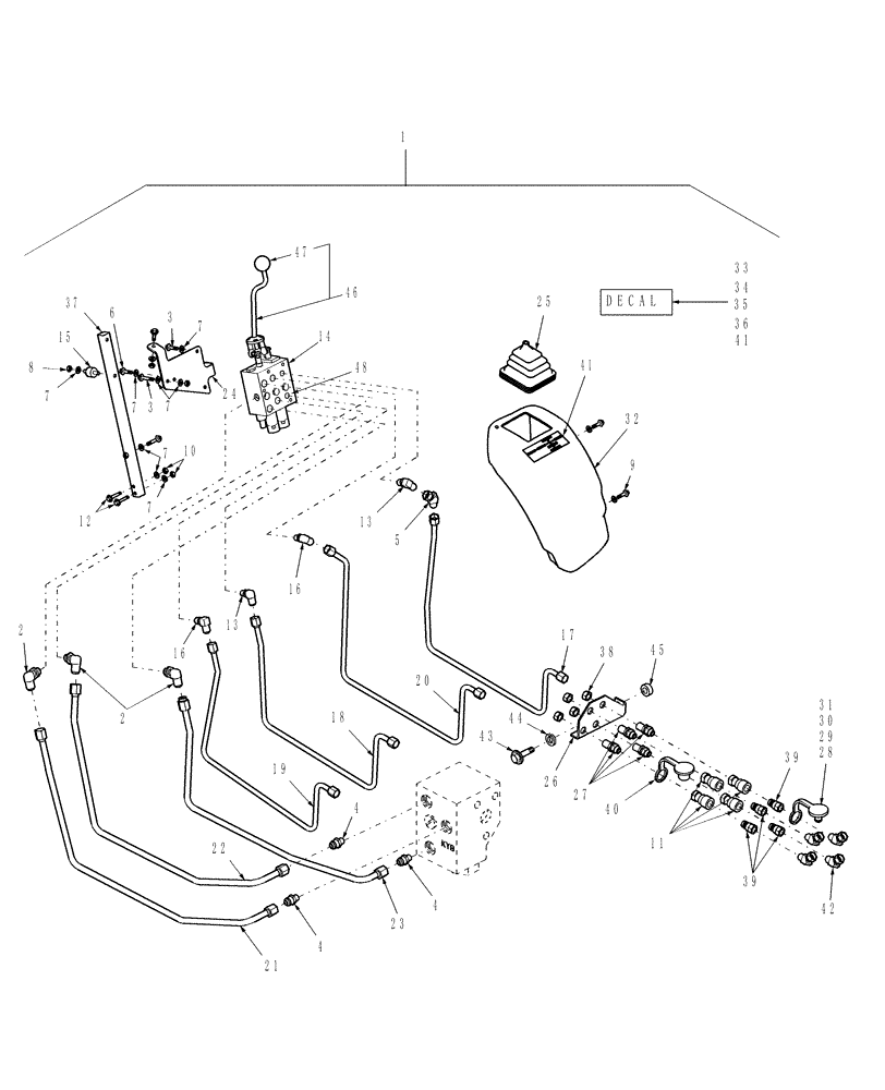 Схема запчастей Case IH D29 - (05H01) - TWO-SPOOL REMOTE CONTROL VALVE & PIPING KIT, PRINCE VALVE #HC-V-AE35 (07) - HYDRAULIC SYSTEMS