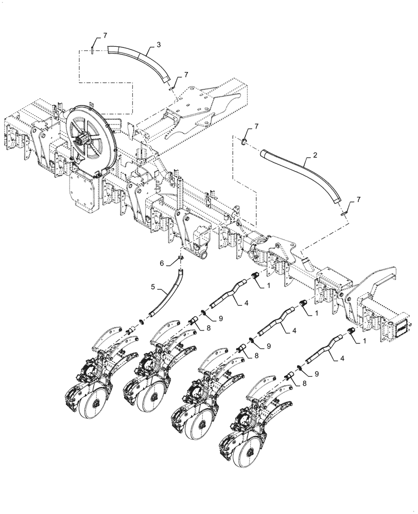 Схема запчастей Case IH 2150 - (79.105.AD[09]) - VACCUM DELIVERY RIGHT WING 12 ROW (79) - PLANTING