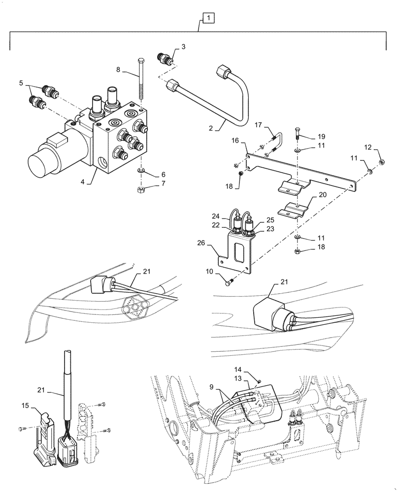 Схема запчастей Case IH L555 - (35.204.BU[02]) - VAR - 713719016 - 3RD FUNCTION DIVERTER VALVE - NSL (35) - HYDRAULIC SYSTEMS