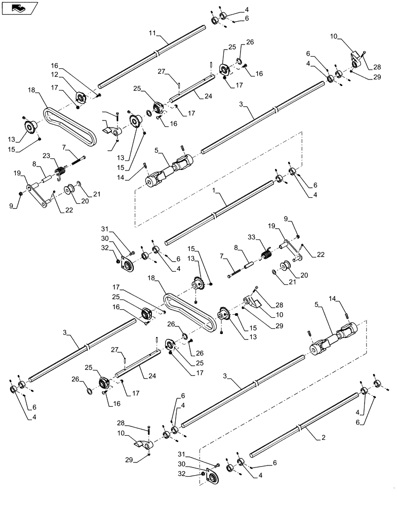 Схема запчастей Case IH 1250 - (75.300.01[02]) - DRIVE - CROSS OVER - 24 ROW, MODEL YEAR 2012 (75) - SOIL PREPARATION