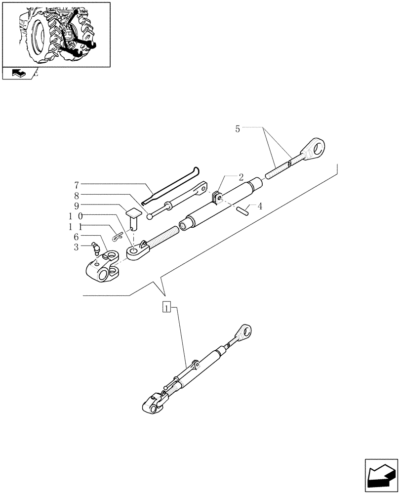 Схема запчастей Case IH PUMA 210 - (1.89.6/01A) - IMPLEMENT CARRIER WITH TELESCOPIC LINK ENDS (09) - IMPLEMENT LIFT