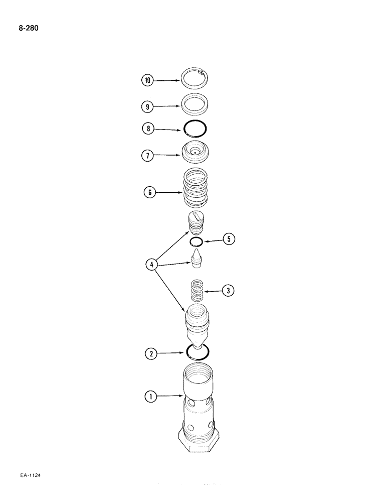 Схема запчастей Case IH 385 - (8-280) - PILOT RELIEF VALVE (08) - HYDRAULICS