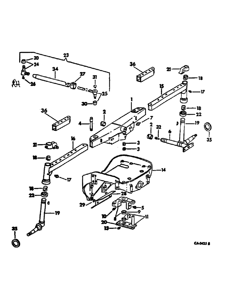 Схема запчастей Case IH 674 - (14-01) - SUSPENSION, FRONT AXLE, STRAIGHT Suspension