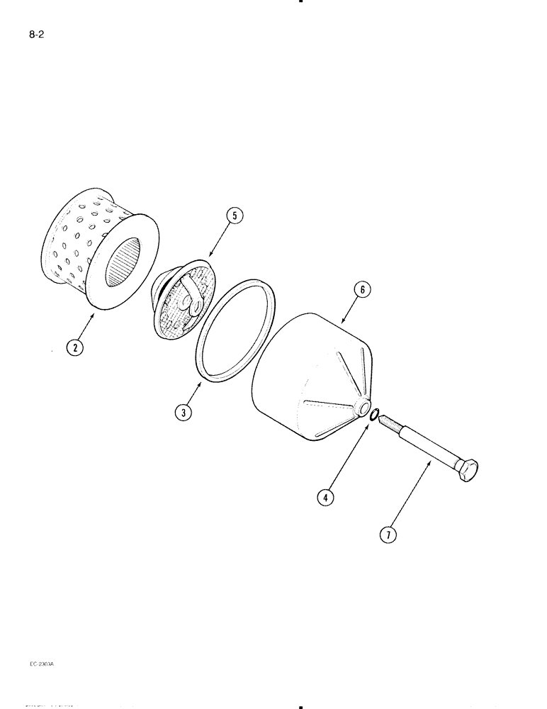 Схема запчастей Case IH 595 - (8-02) - OIL FILTER, HYDRAULIC (08) - HYDRAULICS