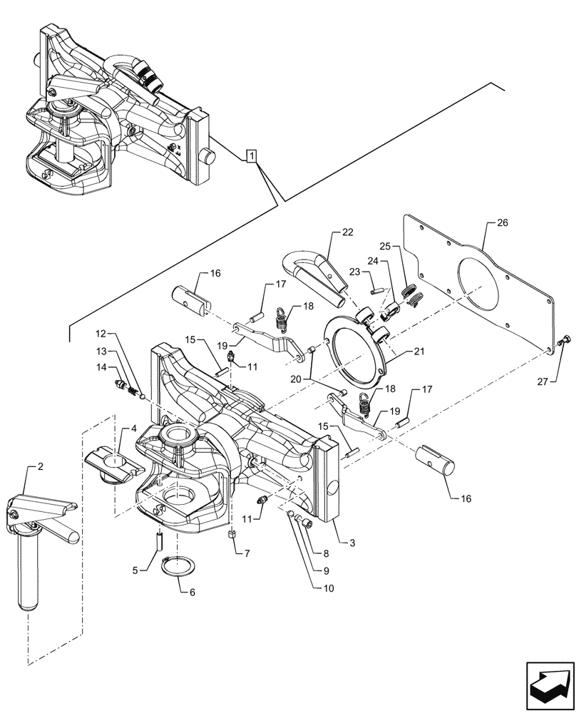Схема запчастей Case IH PUMA 150 - (37.100.AF[07]) - VAR - 758861, 758862 - TRAILER HITCH (37) - HITCHES, DRAWBARS & IMPLEMENT COUPLINGS