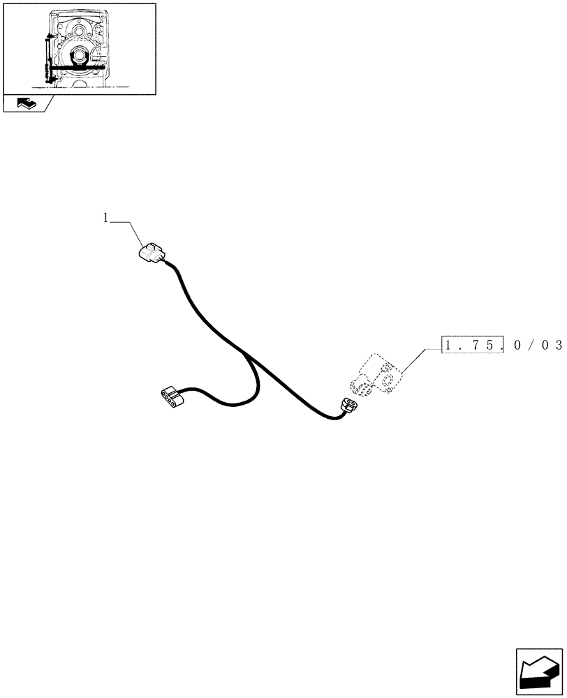 Схема запчастей Case IH PUMA 165 - (1.75.4/05) - (VAR.146) SUPP. GEAR REDUCTION UNIT - CABLE (06) - ELECTRICAL SYSTEMS