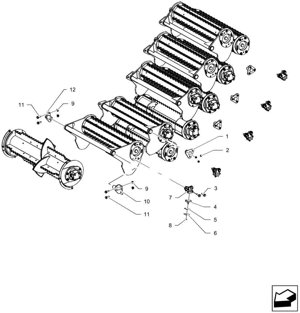 Схема запчастей Case IH A8000 - (60.105.AD[01]) - SUPPORT ROLLERS FLOATING - MY2016 (60) - PRODUCT FEEDING