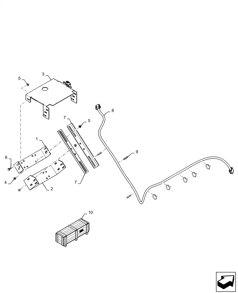Схема запчастей Case IH 7088 - (55.911.AB[04]) - VAR - 425144 - GPS RECEIVER GRAIN TANK MOUNTING (55) - ELECTRICAL SYSTEMS