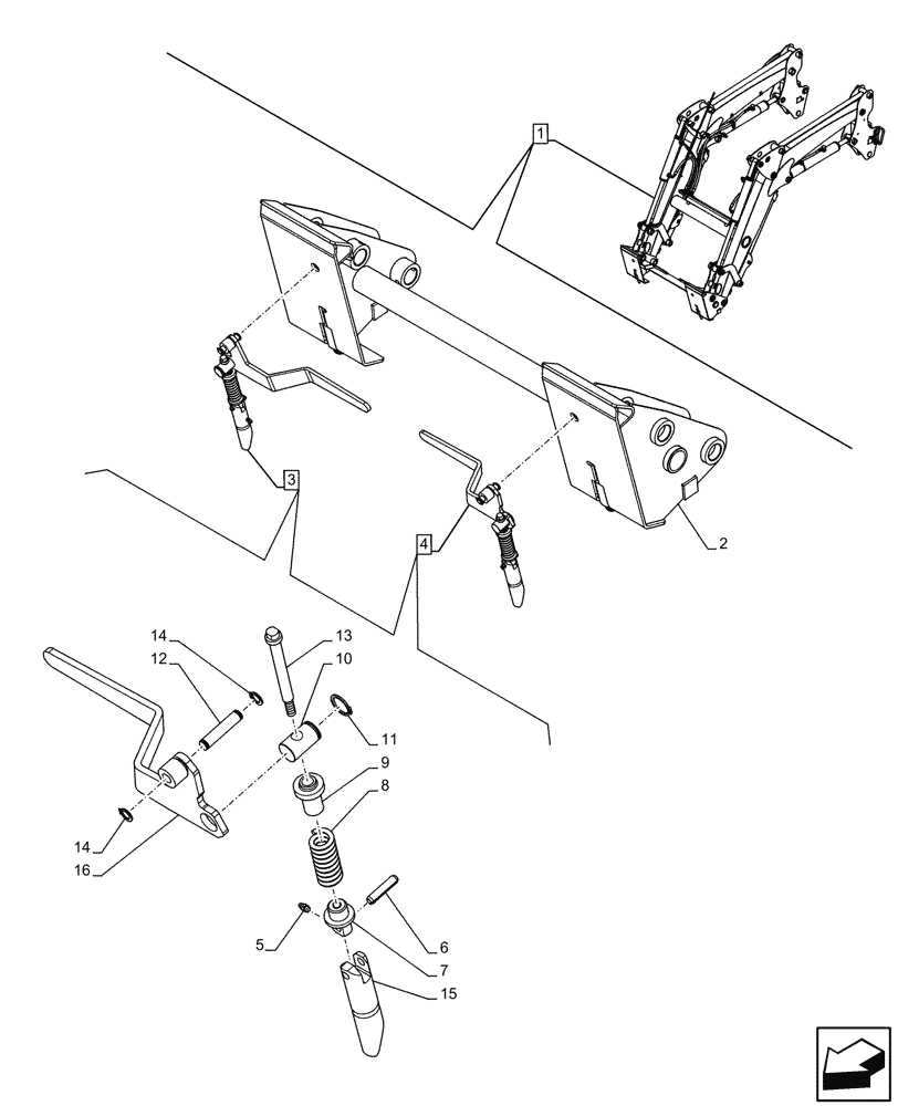 Схема запчастей Case IH FARMALL 110C - (82.300.AX[11]) - VAR - 336744 - LOADER BUCKET, QUICK COUPLER, W/DIVERTER, W/ SELF-LEVELING (82) - FRONT LOADER & BUCKET