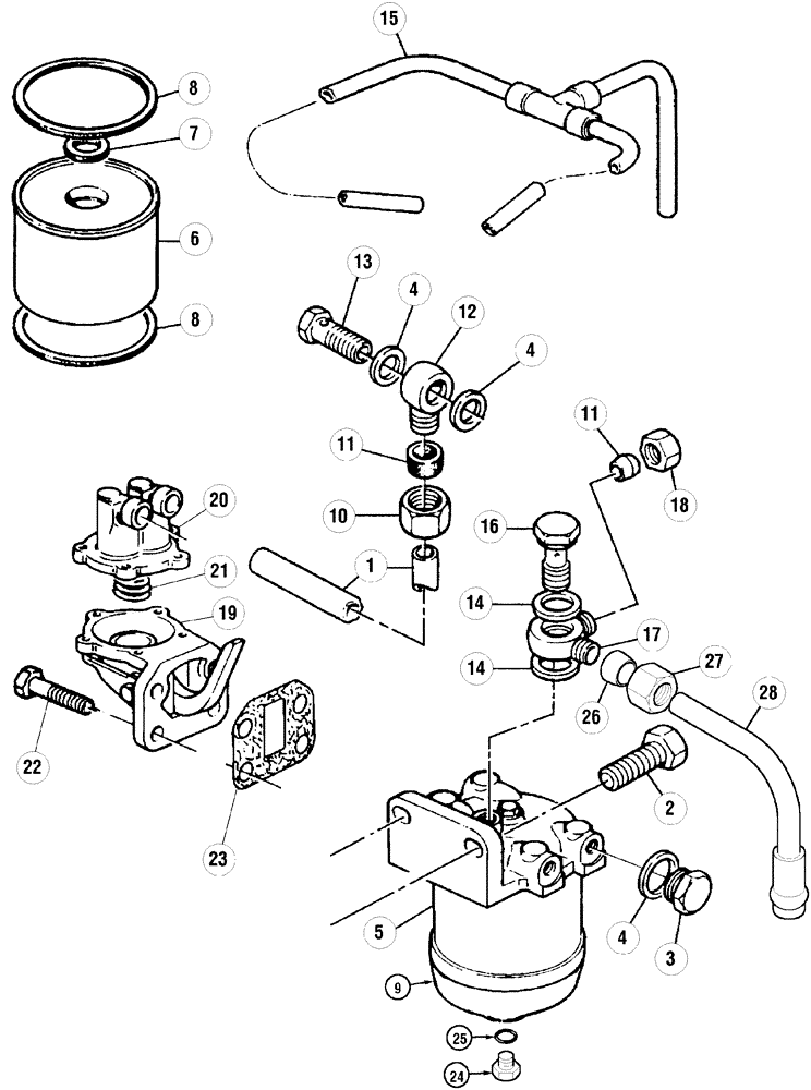 Схема запчастей Case IH CX60 - (03-01) - FUEL LINES (03) - FUEL SYSTEM