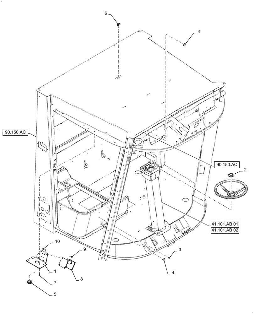 Схема запчастей Case IH 5088 - (55.520.AX[02]) - VAR - 722611 - NON-TOUCHSCREEN DISPLAY (55) - ELECTRICAL SYSTEMS