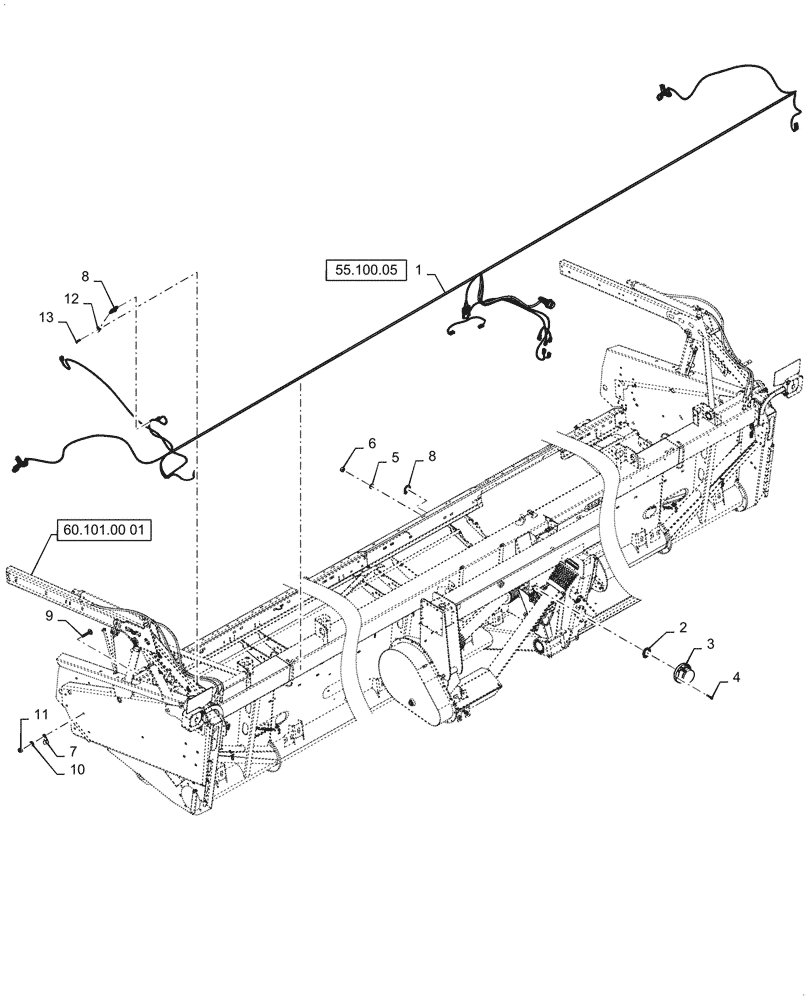 Схема запчастей Case IH 3162 - (55.100.04) - RIGID DRAPER, ELECTRICAL ASSY (55) - ELECTRICAL SYSTEMS