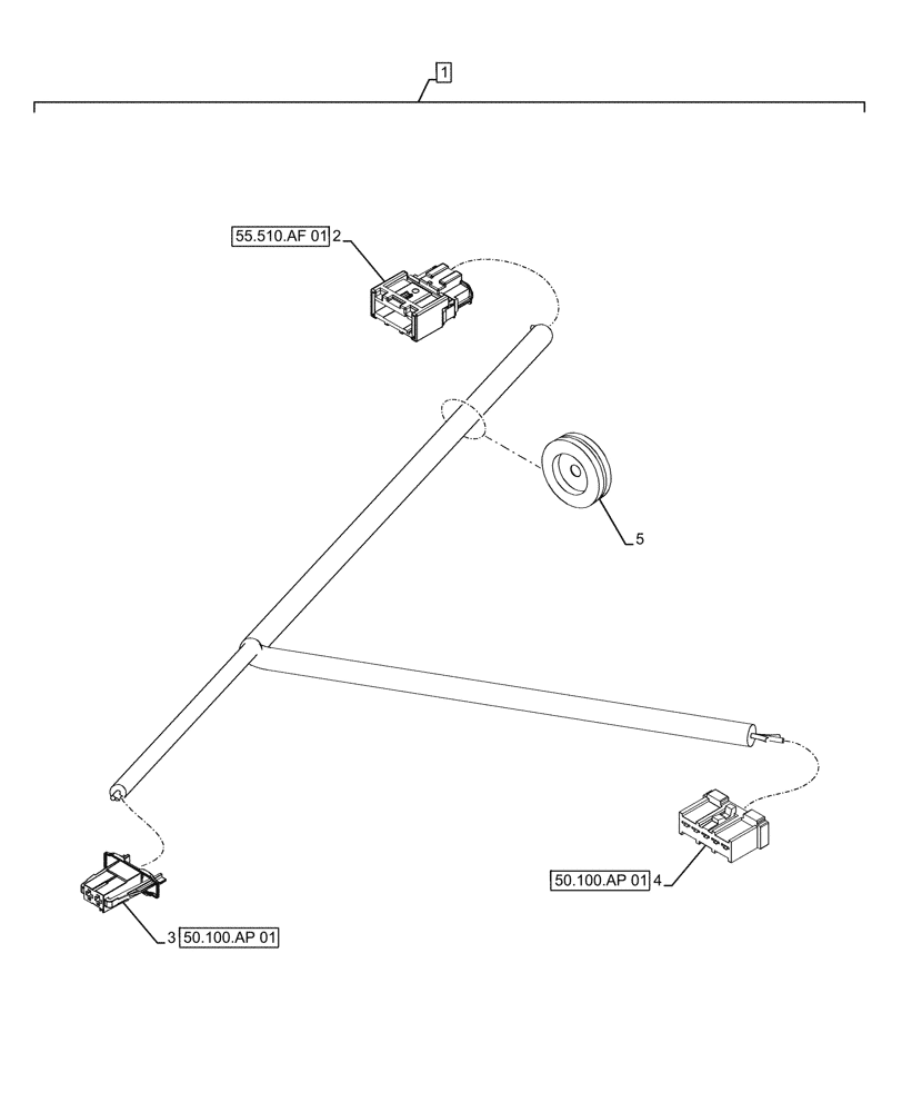 Схема запчастей Case IH FARMALL 130A - (55.050.AY[02]) - VAR - 391610 - WIRE HARNESS, BLOWER, CAB (55) - ELECTRICAL SYSTEMS