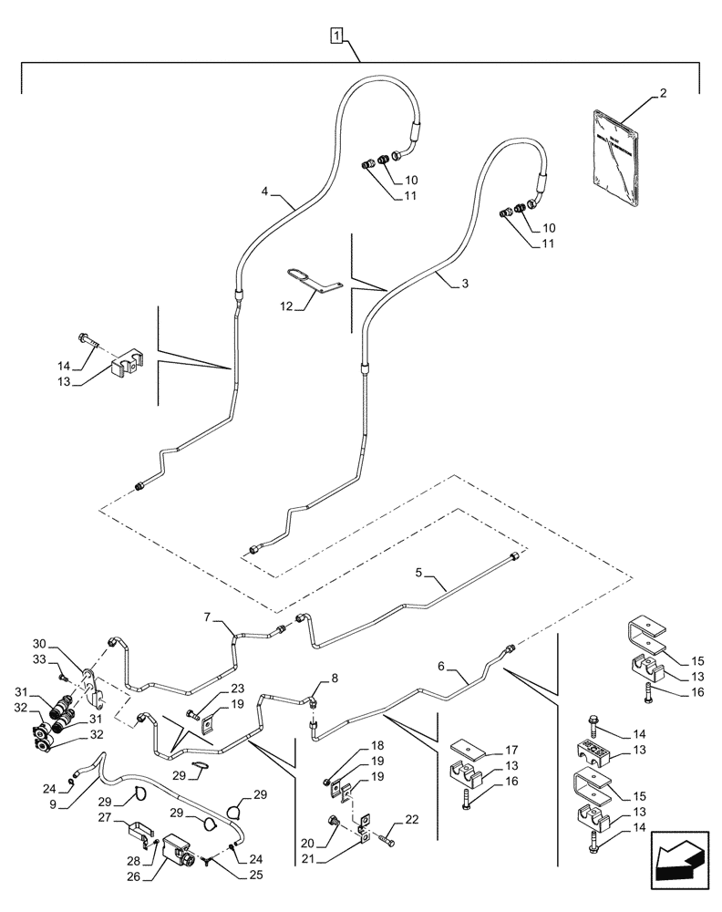 Схема запчастей Case IH FARMALL 120U - (88.100.035[08]) - DIA KIT, REMOTE CONTROL VALVE, W/ 2 COUPLERS (88) - ACCESSORIES