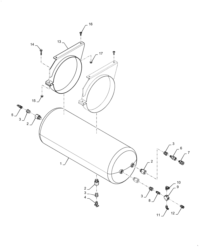Схема запчастей Case IH 5088 - (36.100.AC) - AIR RESERVOIR (36) - PNEUMATIC SYSTEM
