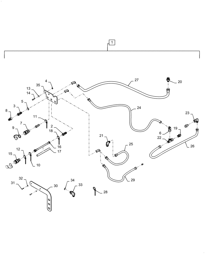 Схема запчастей Case IH BHA90 - (35.525.100) - VAR - 439144006 - HYDRAULIC KIT (35) - HYDRAULIC SYSTEMS