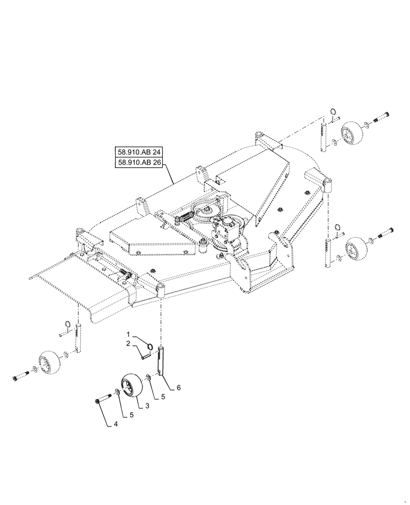 Схема запчастей Case IH MW160S - (44.536.AE[10]) - VAR - 717966166, 717966236 - MOWER DECK WHEELS (44) - WHEELS