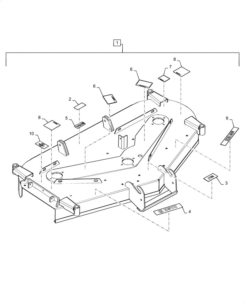 Схема запчастей Case IH MW160S - (90.108.AB[09]) - DECALS, 60" (90) - PLATFORM, CAB, BODYWORK AND DECALS