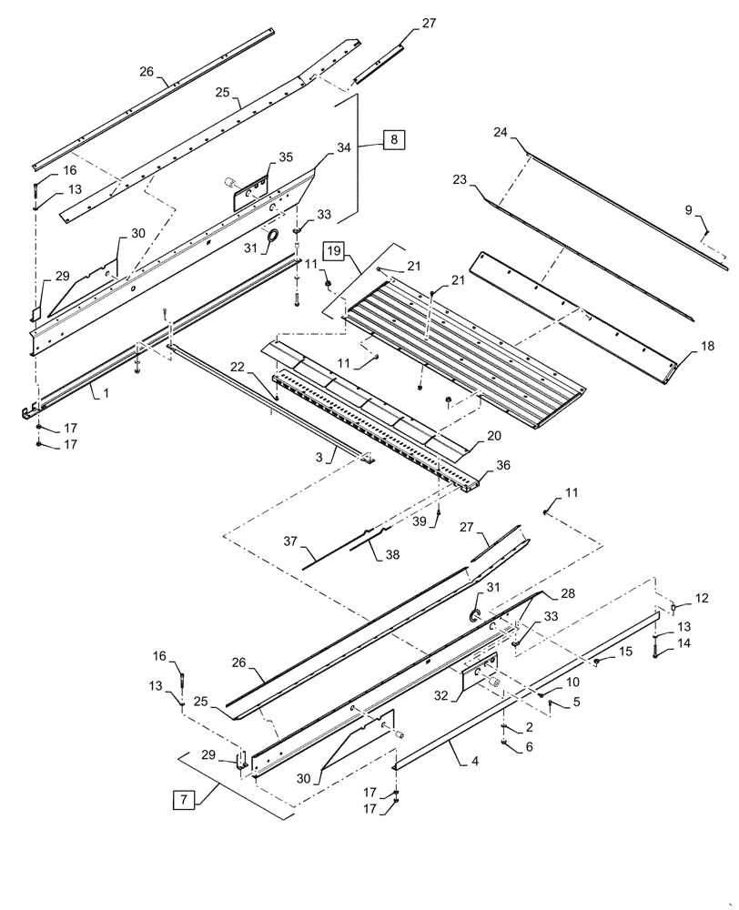 Схема запчастей Case IH 5088 - (74.114.AZ[01]) - UPPER SIEVE FRAME (74) - CLEANING