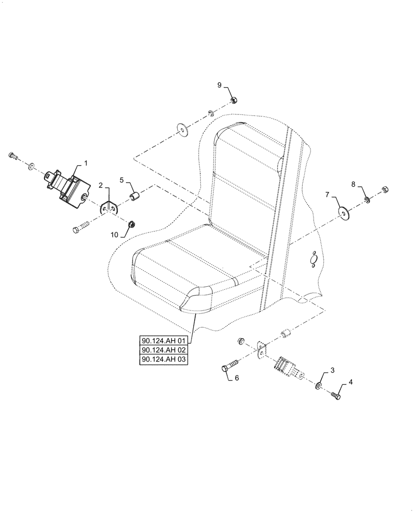 Схема запчастей Case IH 5088 - (90.151.AD) - SEAT BELT (90) - PLATFORM, CAB, BODYWORK AND DECALS