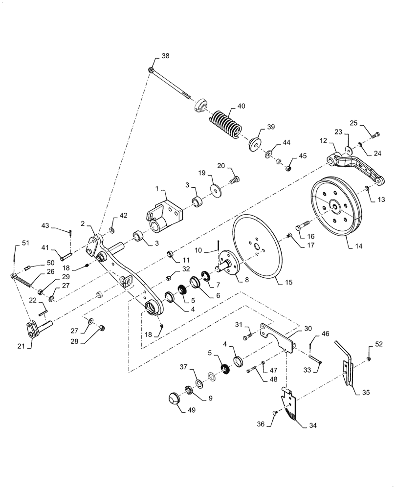 Схема запчастей Case IH 1250 - (75.110.47[03]) - LIQUID FERTILIZER COULTER RIGHT SIDE AFTER SERIAL NUMBER YCS0028601 (75) - SOIL PREPARATION