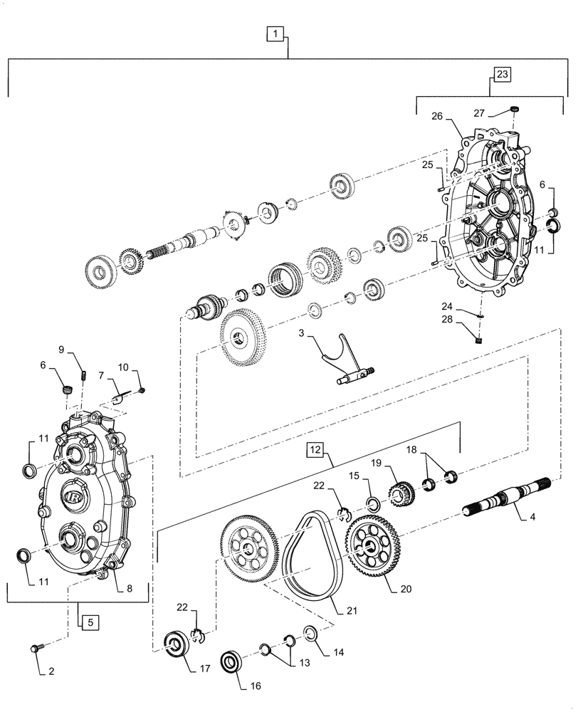 Схема запчастей Case IH SCOUT XL - (21.100.02[04]) - TRANSMISSION (SEPT 14 2011 - MAY 17 2013) (21) - TRANSMISSION