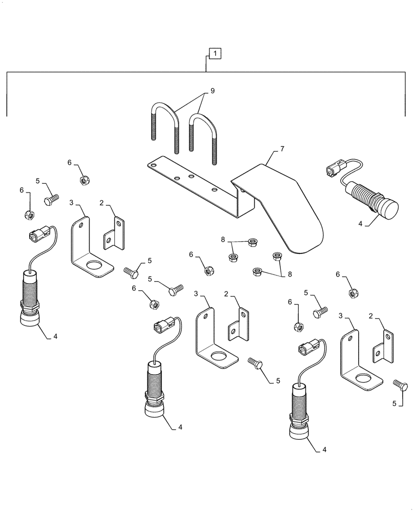 Схема запчастей Case IH 2355 - (88.100.55[11]) - KIT, ULTRASONIC LEVEL, 4 TANK (88) - ACCESSORIES
