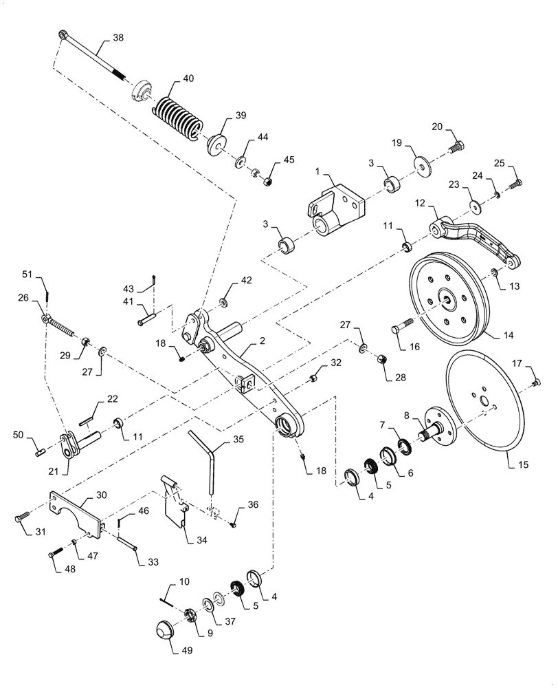 Схема запчастей Case IH 1250 - (75.110.47[01]) - LIQUID FERTILIZER COULTER RIGHT SIDE BEFORE SERIAL NUMBER YCS0028601 (75) - SOIL PREPARATION