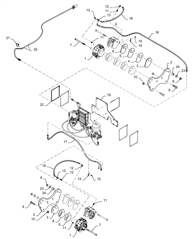 Схема запчастей Case IH 3555 - (33.202.AX[01]) - REAR AXLE BRAKES W/ SINGLE TIRE (33) - BRAKES & CONTROLS